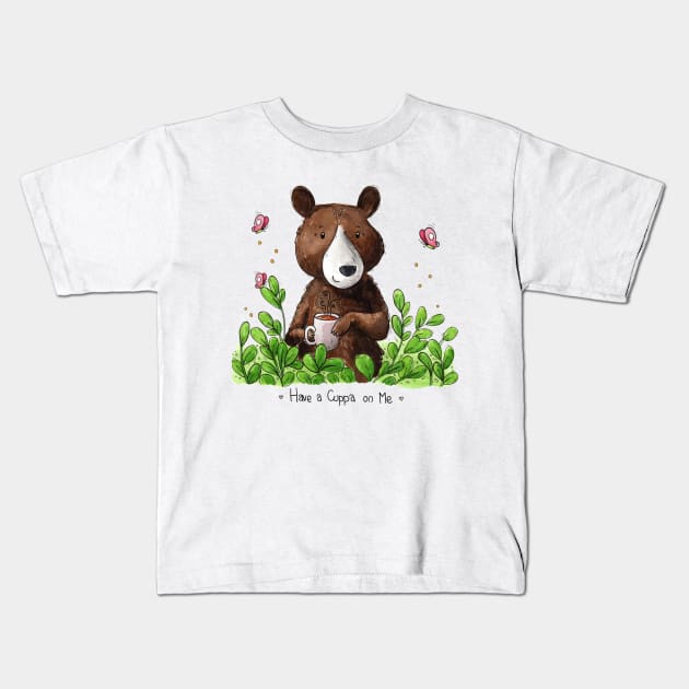 Have a Cuppa on Me Kids T-Shirt by Vicky Kuhn Illustration